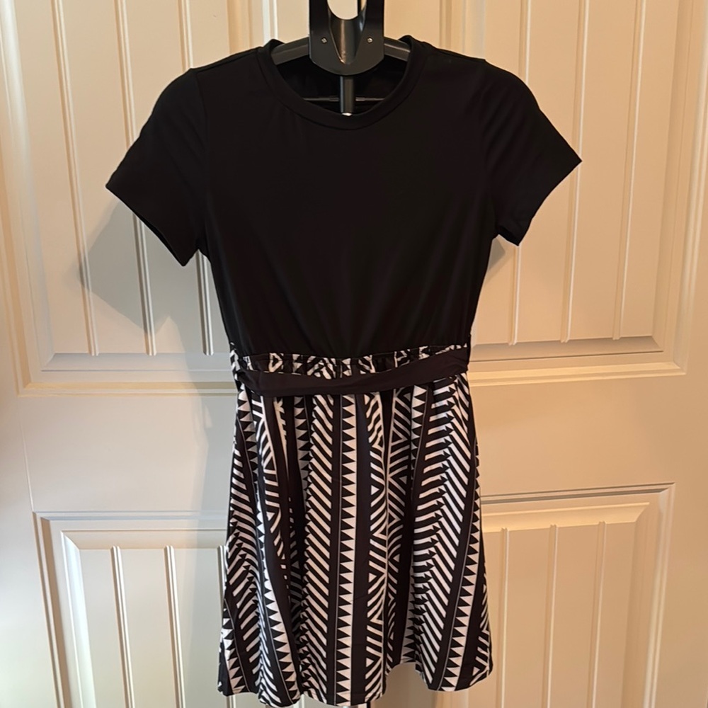 Cupshe Black and White Fit and Flare Mini Dress